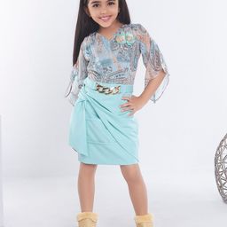 Ministitch Floral Print Flared Sleeve Georgette Dress-picture-38