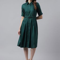 Latin Quarters Shirt Collar Short Sleeves Shirt Dress-image-57