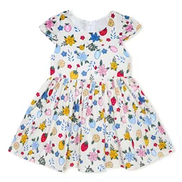 BAESD Girls Conversational Printed Cap Sleeves Cotton Flared Fit & Flare Dress-image-62