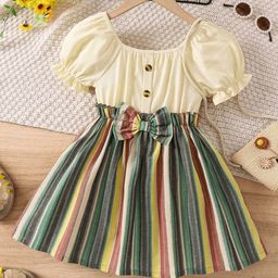 BAESD Striped Fit & Flare Dress-image-78