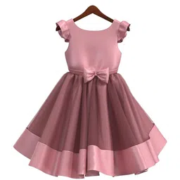 BAESD Short Sleeves Satin Bow Embellished Flared Party Dress-picture-49