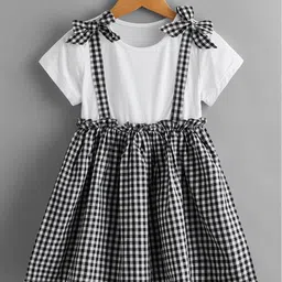 BAESD Girls Checked Cotton Fit & Flare Dress-picture-27