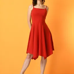 KALINI Shoulder Straps A-Line Asymmetric Dress-image-8