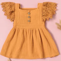 StyleCast Square Neck Flutter Sleeve Fit & Flare Dress-image-43