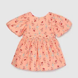 max Girls Floral Print Flared Sleeves Cotton Fit & Flare Dress-image-26