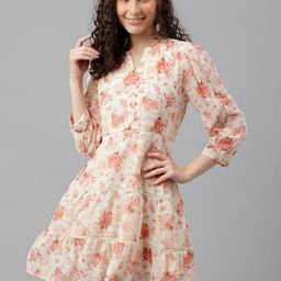 Latin Quarters Floral Printed Fit & Flare Dress-image-63