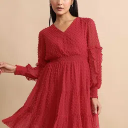 Tokyo Talkies Puff Sleeve Mini Fit & Flare Dress-image-5