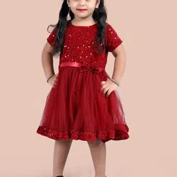 Shrithi Fashion Fab Girls Embellished Velvet Fit & Flare Dress-picture-56