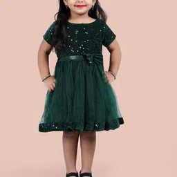 Shrithi Fashion Fab Girls Embellished Velvet Fit & Flare Dress-picture-28