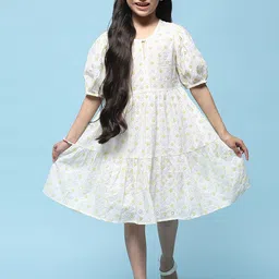 Biba Girls Floral Printed Cotton Fit & Flare Dress-image-68