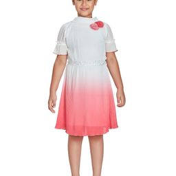 Peppermint Girls Tie and Dye High Neck Tie Ups A-Line Dress-image-30