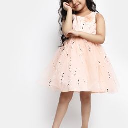 V-Mart Girls Embellished Corsage Cotton Fit & Flare Dress-image-19