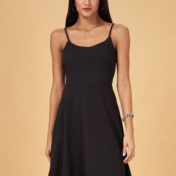 People Shoulder Straps Fit & Flare Dress-image-25
