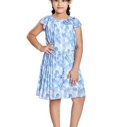 Peppermint Girls Geometric Printed Accordion Pleats A-Line Dress-image-26