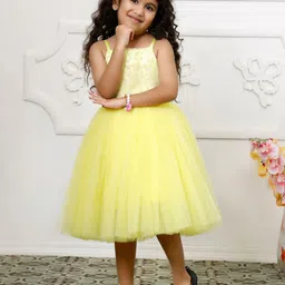 Toy Balloon Kids Self Design Net Fit & Flare Dress-image-67
