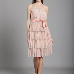 MARC LOUIS Layered Net Fit & Flare Dress-image-33