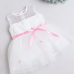 MANY FROCKS & Girls Sleeveless Net Fit & Flare Casual Dress-image-97