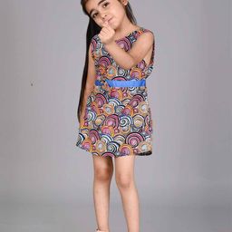 Creative Kids Girls Abstract Printed Cotton A-Line  Dress-image-2