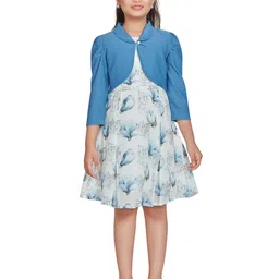Peppermint Floral Printed A-Line Dress-image-69