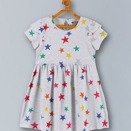3PIN Girls Conversational Printed Fit & Flare Cotton Dress-image-56