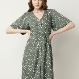 Vero Moda V-neck Bell Sleeve Tie Up Dress-image-14