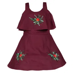 Wish Karo Girls Floral Embroidered Fit & Flare Dress-picture-43