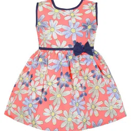 Wish Karo Infant Girls Floral Printed Sleeveless Fit & Flare Dress-picture-20