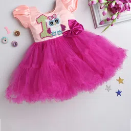 Pink Chick Girls Embellished Satin Fit & Flare Tulle Dress-image-64