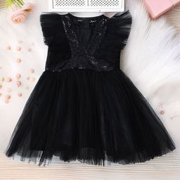 Bella Moda Girls Embellished Sequined Detail Fit & Flare Dress-image-53