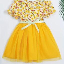 BAESD Floral Printed Fit & Flare Dress With Belt-93