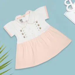 MeeMee Girls Embroidered Shirt Collar Cotton Fit and Flare Dress-picture-19