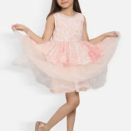 Nauti Nati Girls Embellished Round Neck Sequined Detailed Fit & Flare Dress-image-57
