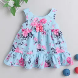 MANY FROCKS & Girls Floral Printed Georgette A-Line Dress-image-87