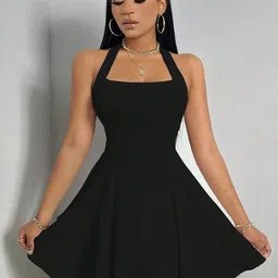 StyleCast Georgette Shoulder Straps Fit & Flare Dress-picture-1
