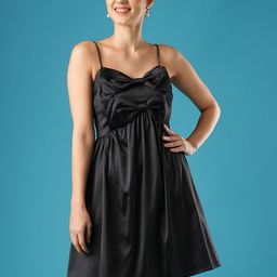 Globus Shoulder Straps Bow Detail A-Line Dress-image-4