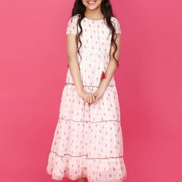 V-Mart Print Fit & Flare Georgette Round Neck Dress-picture-26
