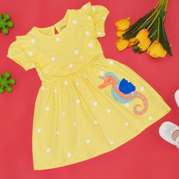 Pantaloons Girls Baby Polka Dot Print Fit & Flare Dress-image-59