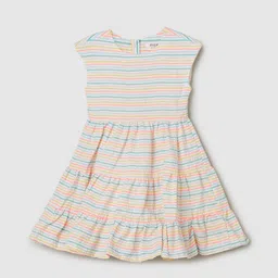 max Girls Striped Sleeveless Fit and Flare Dress-image-4