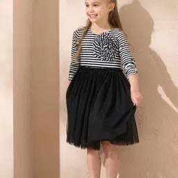 Angel & Rocket Striped Fit & Flare Dress-image-88