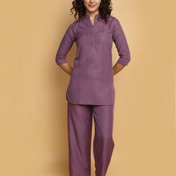 V-Mart Striped Mandarin Collar Tunic With Trousers-picture-41