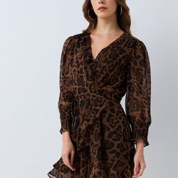 HERE&NOW Animal Print Ruffled Fit & Flare Dress-picture-13