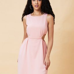 Globus Round Neck Cut-Out Fit & Flare Dress-image-85