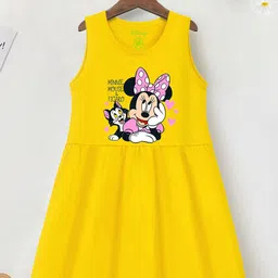 YK Disney Girls Minnie Mouse Printed Cotton A-Line Dress-image-51