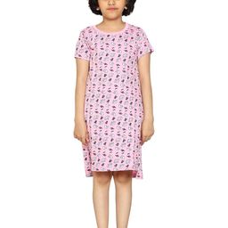 KiddoPanti Girls Pink Printed Nightdress-picture-49