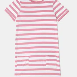 Jockey Girls Super Combed Cotton Striped Relaxed Fit Short Sleeve Sleep Dress - AG72-picture-54