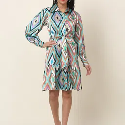 plusS Blue Print Shirt Dress-picture-51