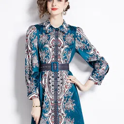 JC Collection Ethnic Motifs Printed Shirt Dress-image-29