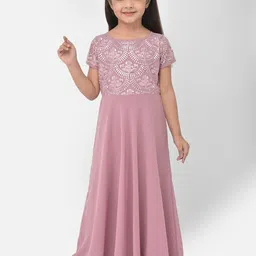 Eavan Pink Embroidered Georgette Maxi Dress-picture-58