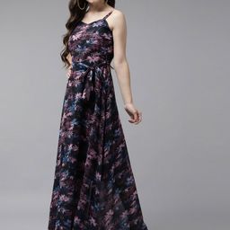 BAESD Floral Printed Georgette Maxi Dress-image-69