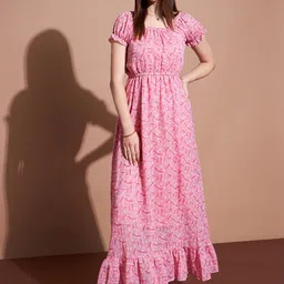 Deewa Floral Printed Georgette Maxi Dress-picture-27